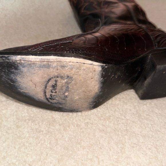 JB Dillon Reserve Cherry Smooth Ostrich boots. - Picture 4 of 4